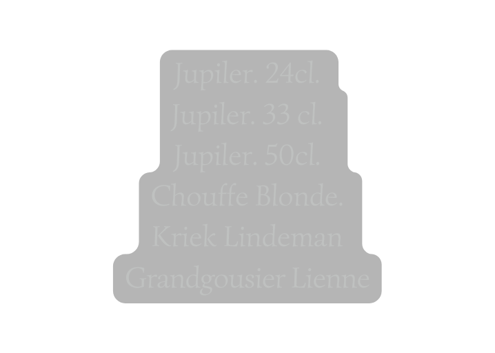 Jupiler 24cl Jupiler 33 cl Jupiler 50cl Chouffe Blonde Kriek Lindeman Grandgousier Lienne